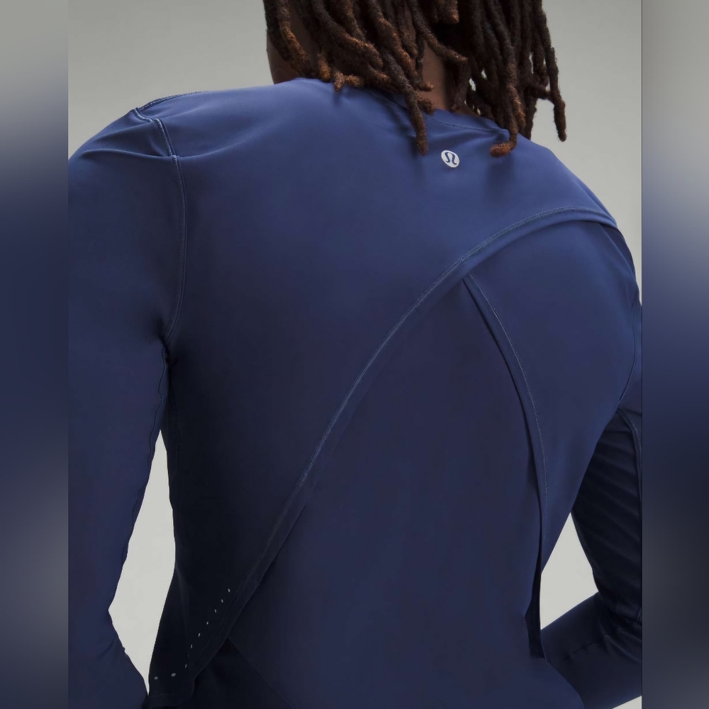 Lululemon UV Protection Fold-Over Running Long-Sleeve Shirt Night Sea